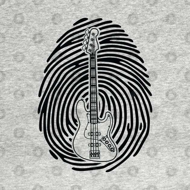 Fingerprint Bass Guitar Outline Light Theme by nightsworthy